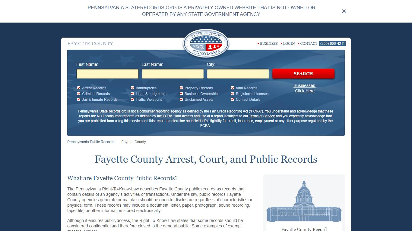 Fayette County Arrest, Court, and Public Records